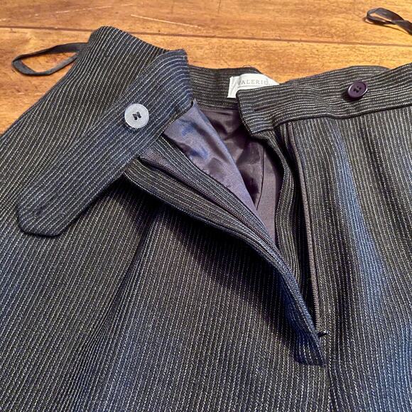 Valerie Stevens Doubler Breasted Pure Wool Pant Suit Women's Sz 12 Two-Piece Blk - Picture 9 of 16